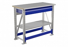 Верстак MASTER №104 с ящиком и полкой MT100.MF1/MF1.101, размер: 875x1000x500 мм.